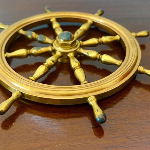 Nautical ship wheel used, decorative brass 20 cm