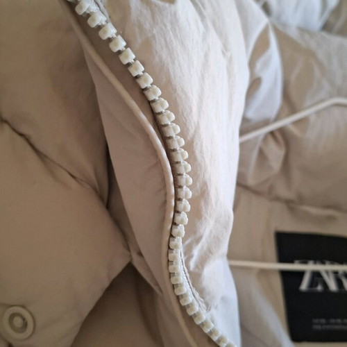 Zara puffer long coat, warm, like new, beige, oversized