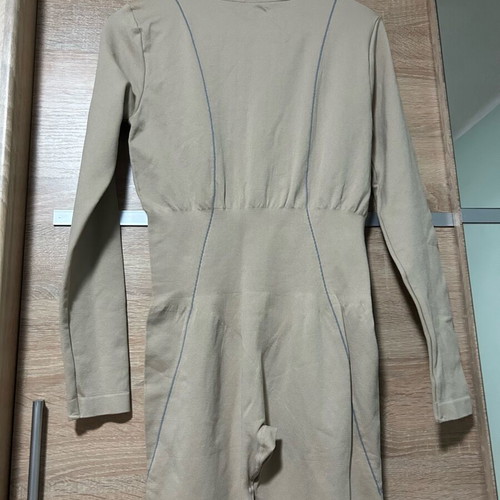 One-piece jumpsuit new, beige, elastic waist