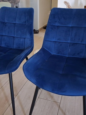 Καρέκλες μπλε βελουτέ σαν καινούργιες, σετ 2