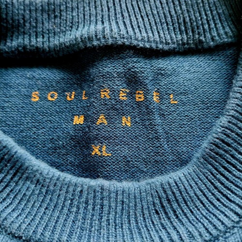 Soul Rebel men's sweater XL like new, 100% cotton blue