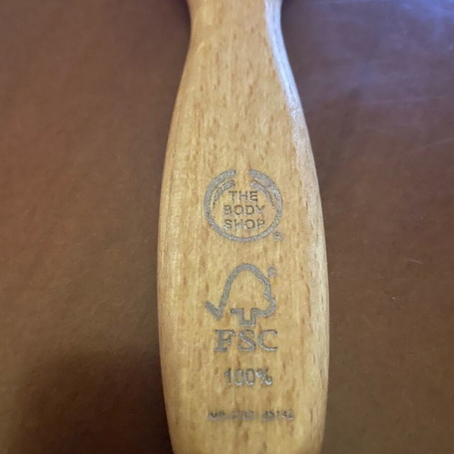 The Body Shop wooden brush used, made of 100% natural wood
