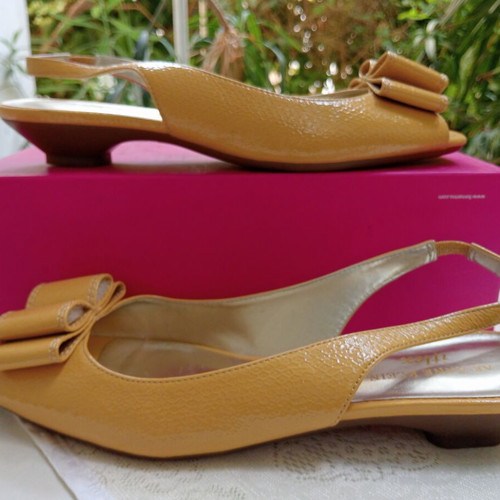 Anne Klein Peep-Toe Shoes New, Dark Butter Milk Color