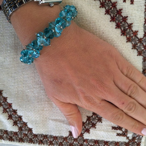 Blue bracelet new with crystals