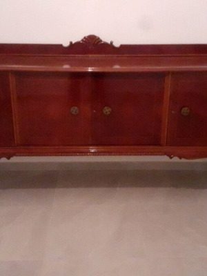 Handmade antique buffet with marquetry, 2.18x1.18x0.52 m