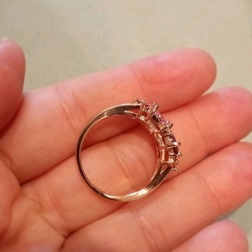 Faux ring with pink and purple stones new