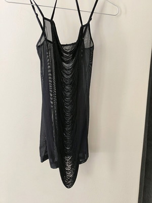 Sexy dress with fringes new, black, one size