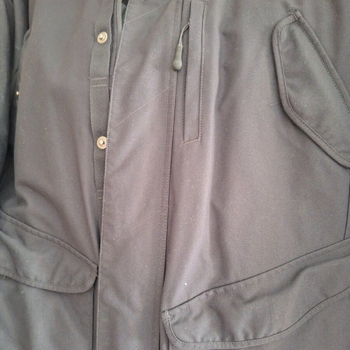 Adidas men's long jacket used with integrated hood and fur lining