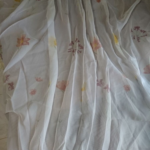 Curtains floral pattern set like new with two opaque and one transparent