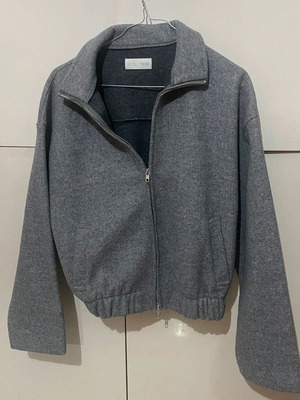 Zara gray jacket size S like new with double zipper and pockets