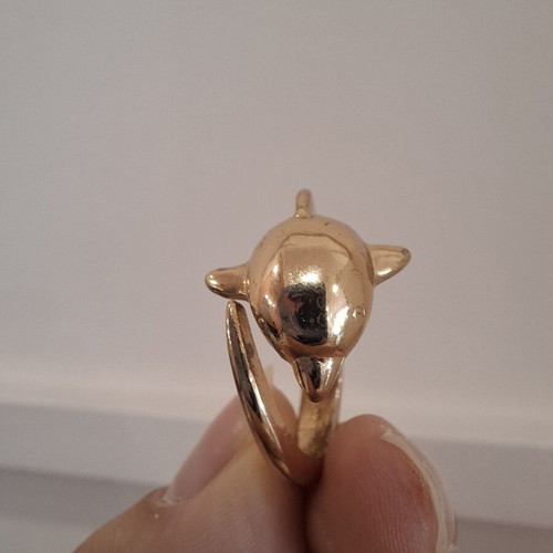 Dolphin ring used, gold color