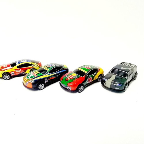 Pull Back Racing Cars set of 4 used, die-cast metal