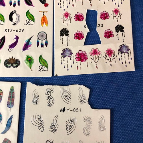 Water Nail Stickers set of 5 used, full nail