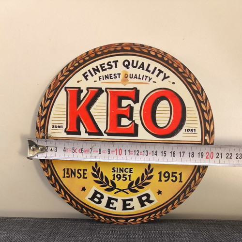 KEO Beer Promotional Set with Cap, Beanie and Retro Wall Sign