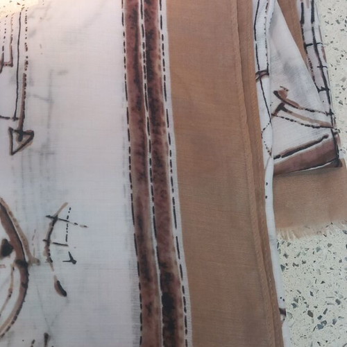 Scarf in earthy tones, new, beige and brown
