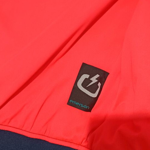 Emerson windbreaker jacket with hood used, blue and orange