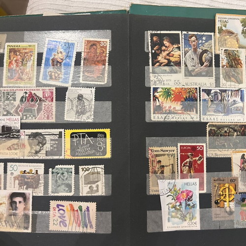Stamp collection album with Greek and foreign stamps, 20th century