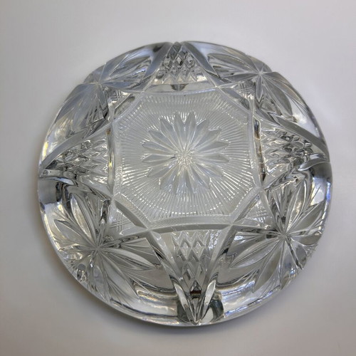 Heavy Cut Crystal Ashtray vintage style, like new, Ø approx. 14 cm