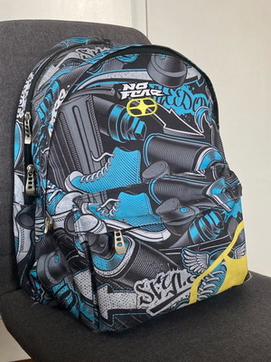No Fear Yellow Graffiti backpack like new