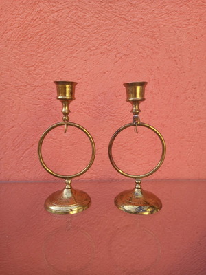 Brass candlesticks used, pair