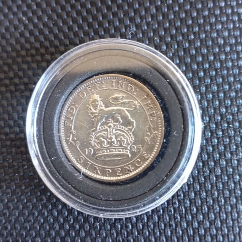 British silver coin 6p 1925 used
