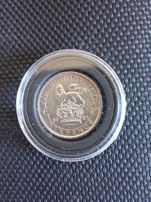 British silver coin 6p 1925 used