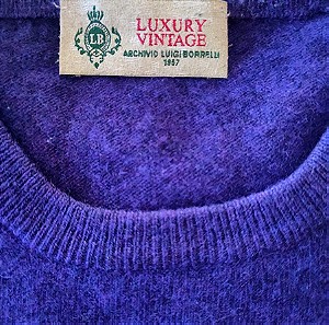 Μωβ ανδρικό ιταλικό πουλόβερ LUIGI BORELLI από μαλλί merino