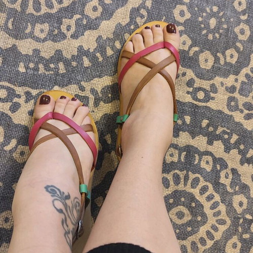 Dimopoulos leather sandals like new, multicolor, size 38