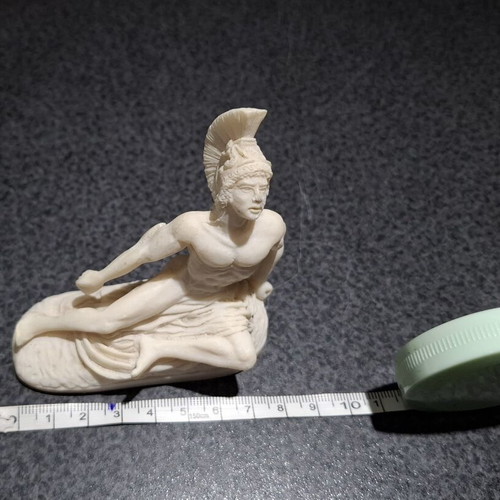 Achilles Figurine Handmade, Genuine Alabaster IFESTOS, like new