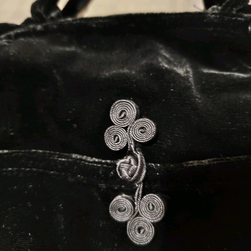 Italian velvet evening pouch handbag new black Blunauta