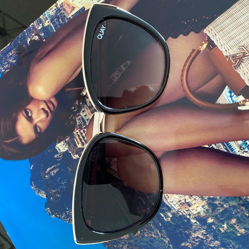 Quay Australia sunglasses used butterfly black with gold