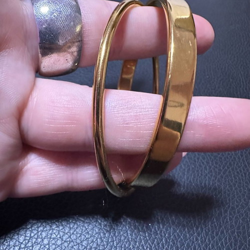Steel double rod bracelet gold used