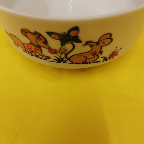 Vintage Ionia children's porcelain dinnerware set used, 3 pieces