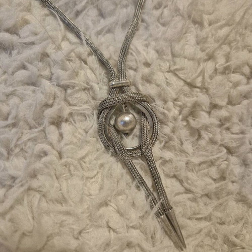 Lalaounis 925 Silver Necklace used with Snake-Bone Chain and Knot