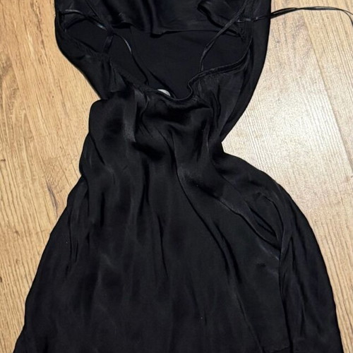 Vicolo black satin slip dress like new, size XS