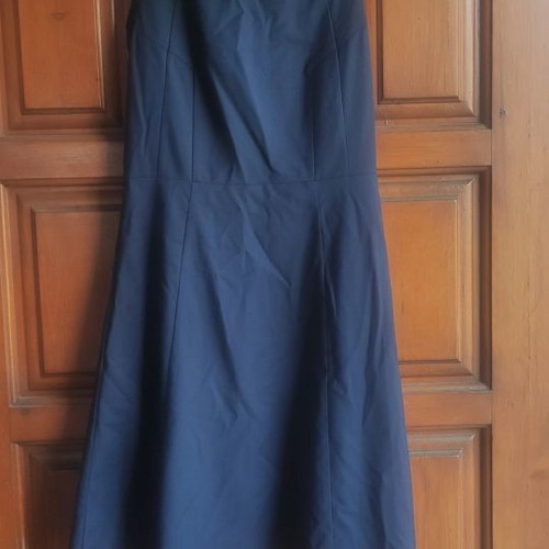 Blue classic office dress mid-length