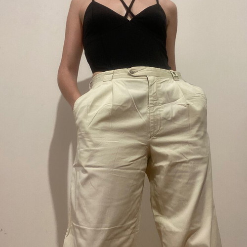Cacharel summer pants used, size 40, beige-yellow