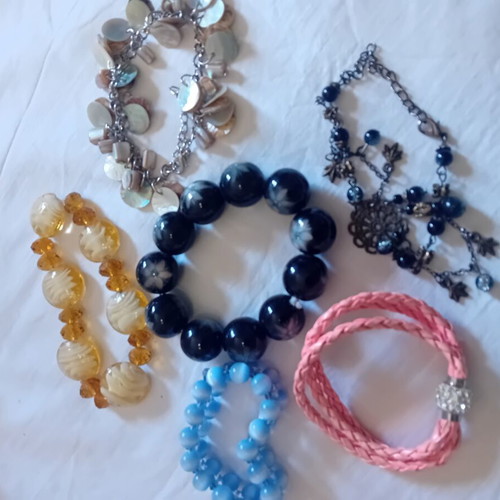 Bracelets used, assorted beads and unique details