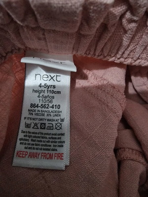 Next Pink 3/4 Pants New for 4-5 Years