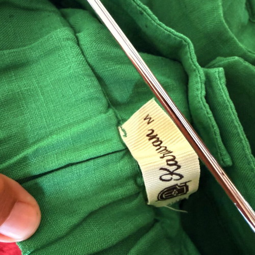 Karavan Green Linen Pants, 100% Linen, Medium