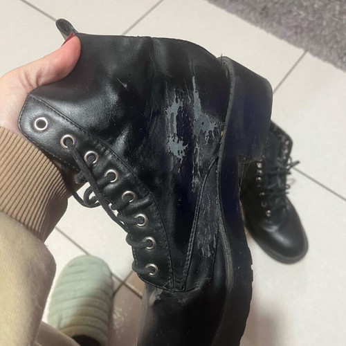 H&M Black Leather Ankle Boots Size 40 Used