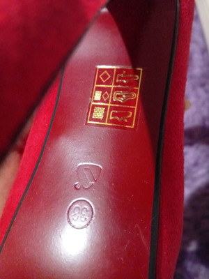 Over-the-knee boots new, red velvet, heel height 17cm, size 38