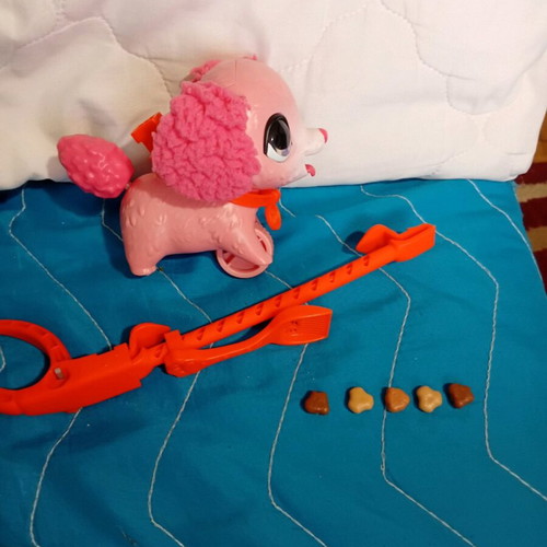 Hasbro FurReal Poopalots Lil Wags Poodle pink dog used