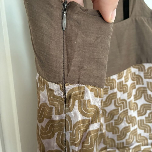 Zara TRF Y2K Geometric Print Mini Dress with Deep Pockets, Like New