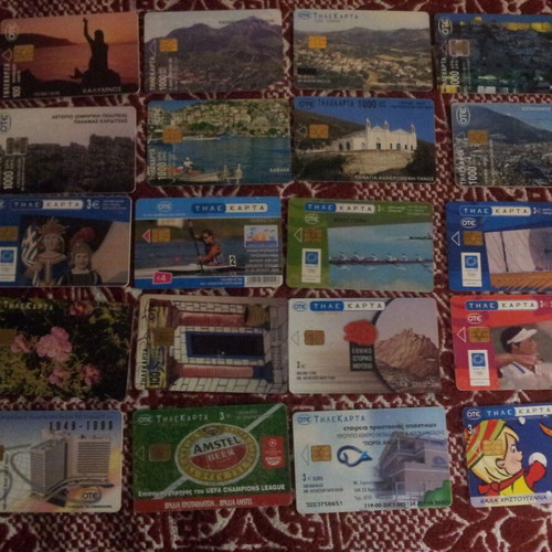 Phone cards used, pack of 20 pieces