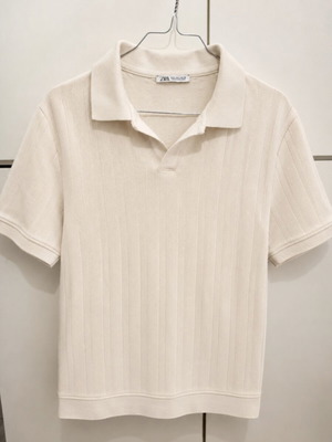 Zara Polo Shirt S Off-White Like New