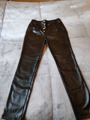 Women's black leather pants new, size S