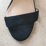 Just Me sandals like new, black suede, size 38, 10cm heel