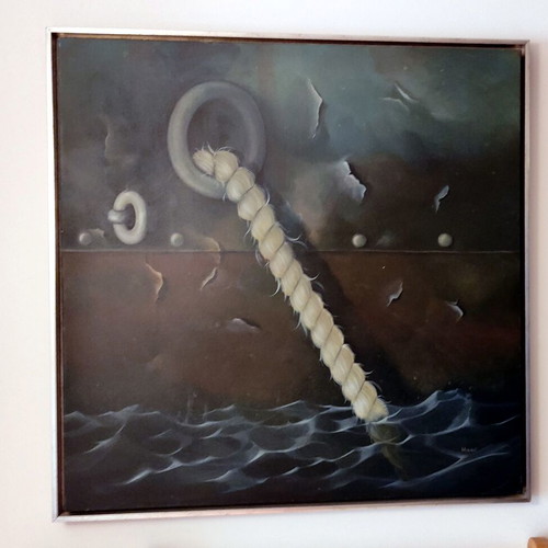 Oil painting on canvas by Michail Papandronis like new, 104x104 cm
