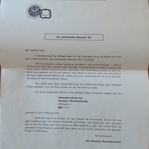 Die automatische Schweizer Uhr book, German technical manual